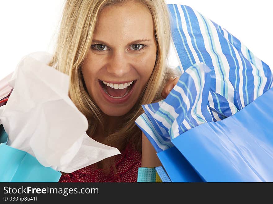 Young woman with shopping bags