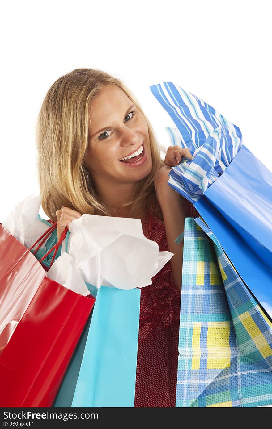 Young woman with shopping bags