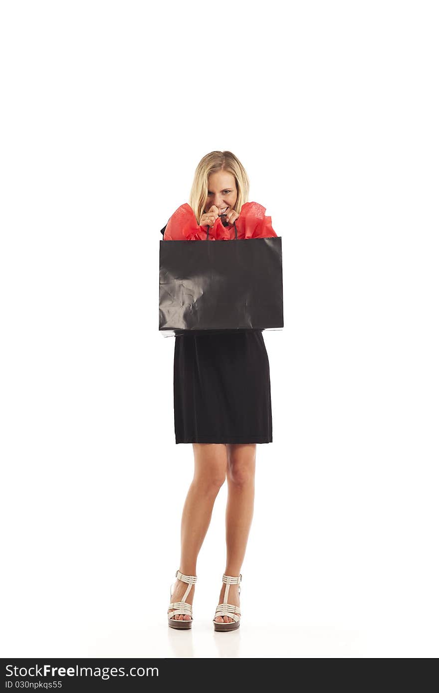 Young woman with shopping bag