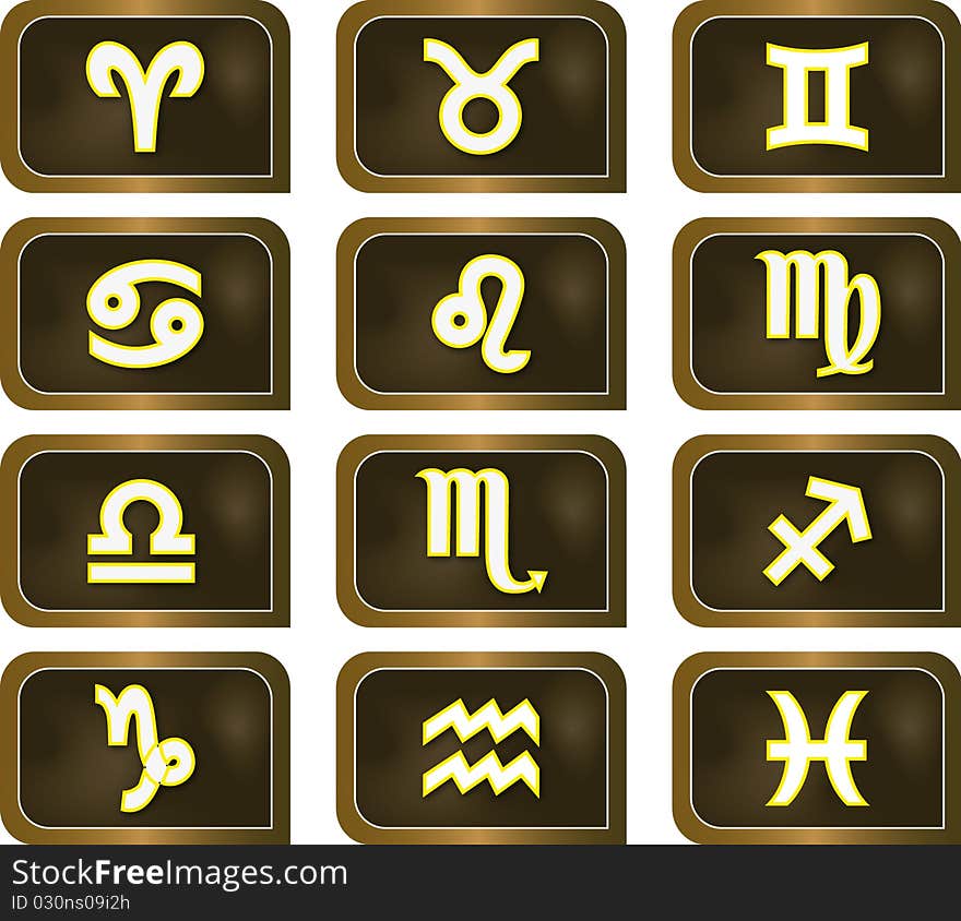 Icon Collection of horoscope signs. Icon Collection of horoscope signs