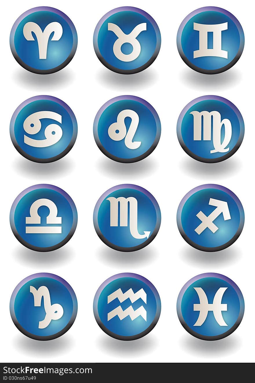 Icon Collection of horoscope signs. Icon Collection of horoscope signs