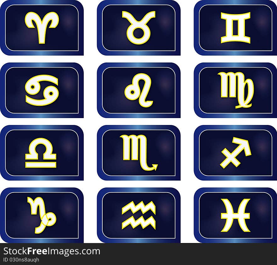 Icon Collection of horoscope signs. Icon Collection of horoscope signs