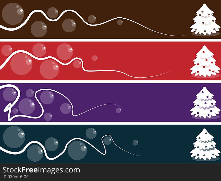 Abstract christmas banner set