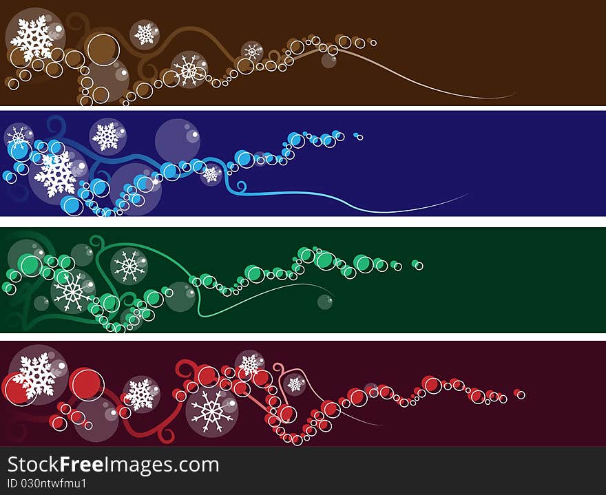 Abstract Christmas Banner Set Eps8