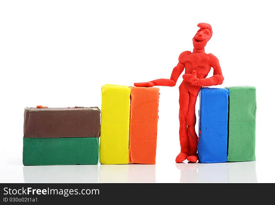 Plasticine Smiling Man With Clipping Path