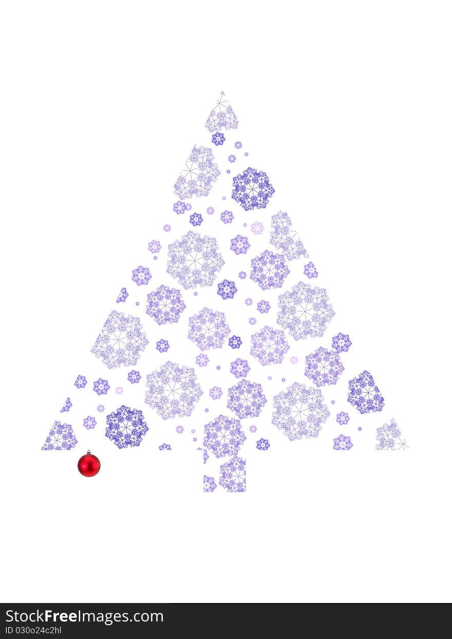 Christmas tree illustration isolated against a white background