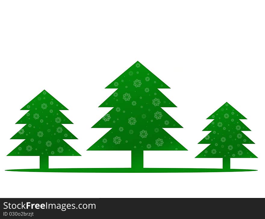 Christmas tree illustration isolated against a white background