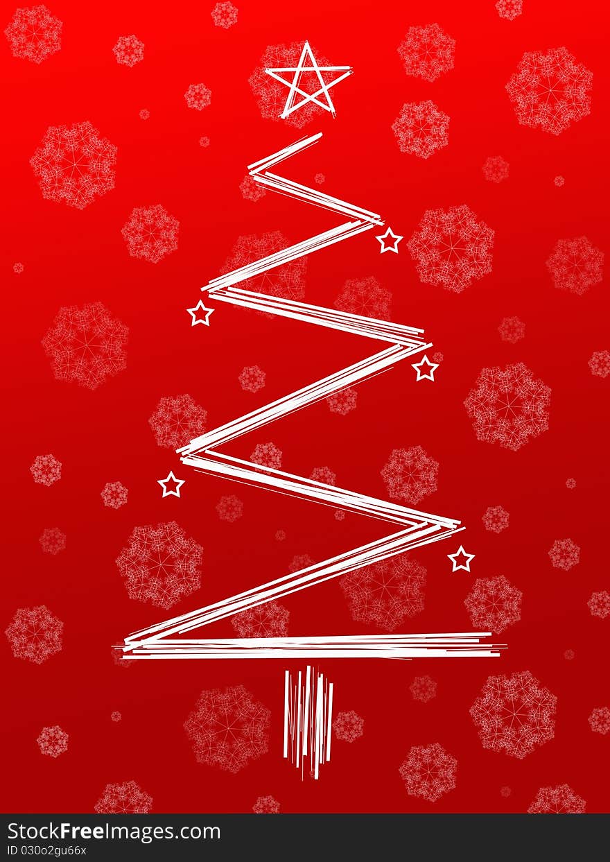 Christmas tree illustration isolated against a white background