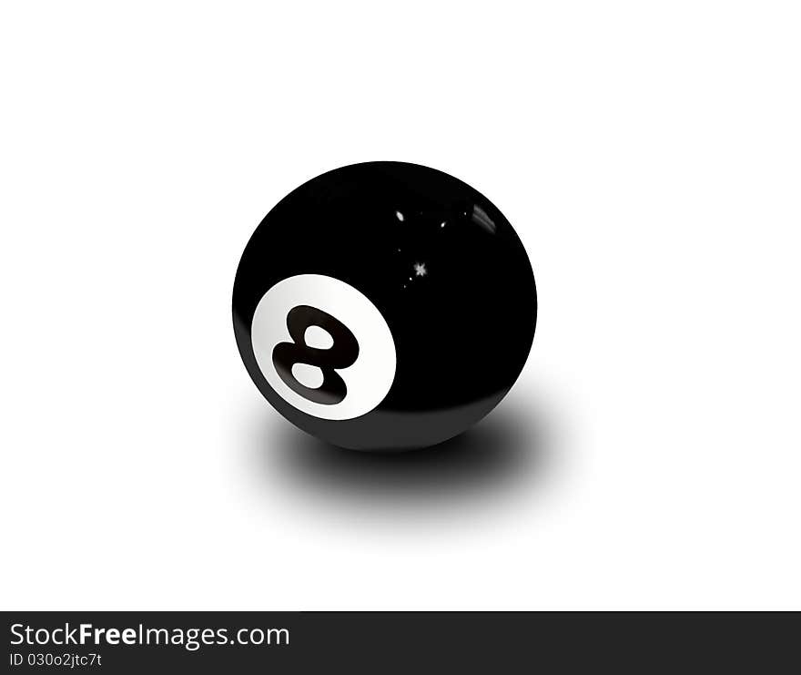 Eight Ball Over White