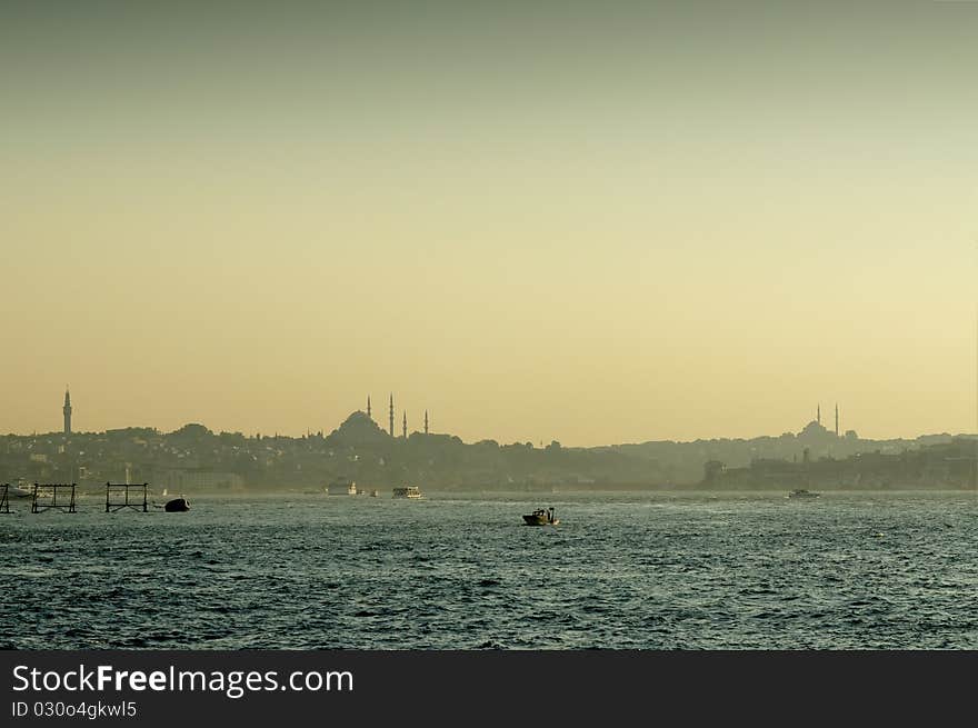 Istanbul seen from the Bosphorus. Istanbul seen from the Bosphorus