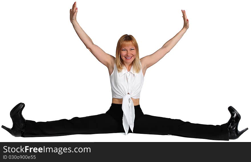 Young beautiful woman posing in the studio