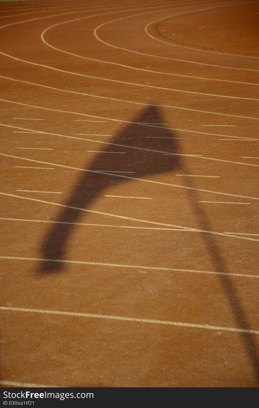 The shadow of the banner on the runway. flag