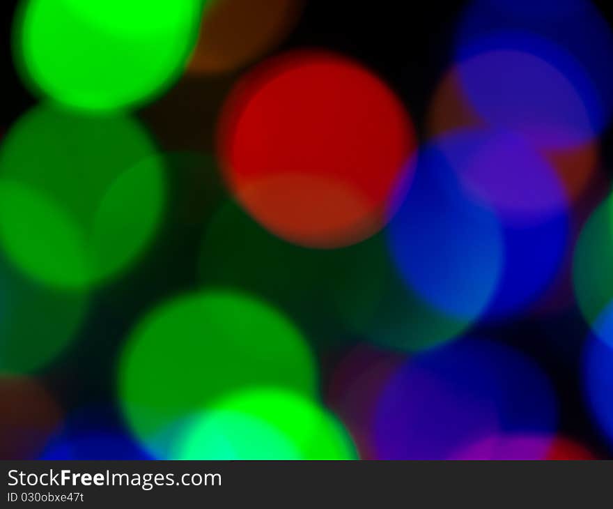 Christmas tree lights out of focus for effect