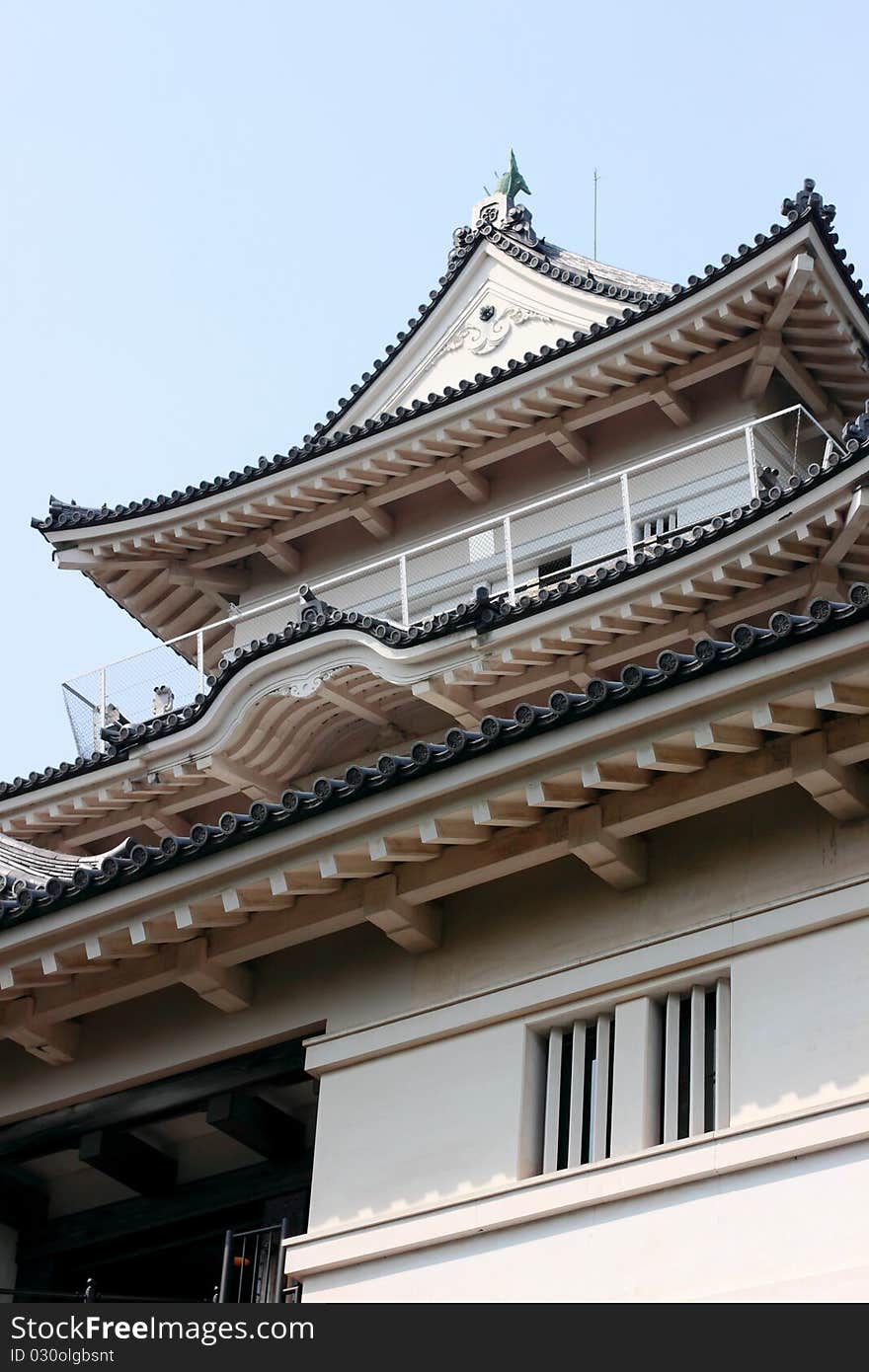 Odawara castle with blue sky at japan