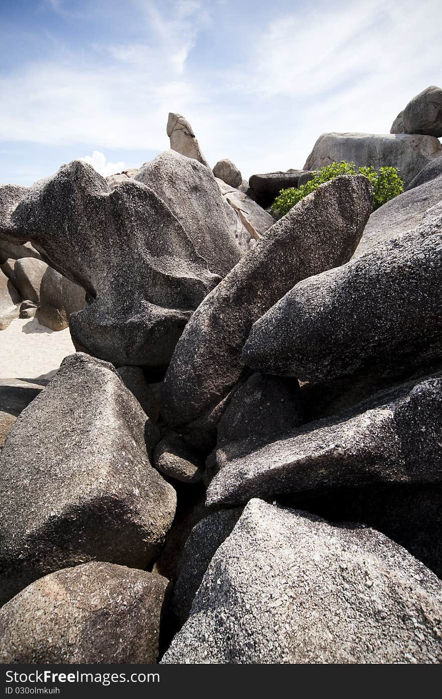 Stone on the beach in south of Thailand. Stone on the beach in south of Thailand