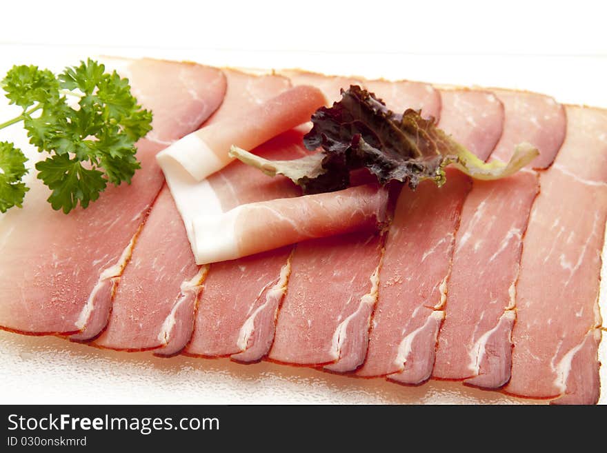 Raw ham and parsley