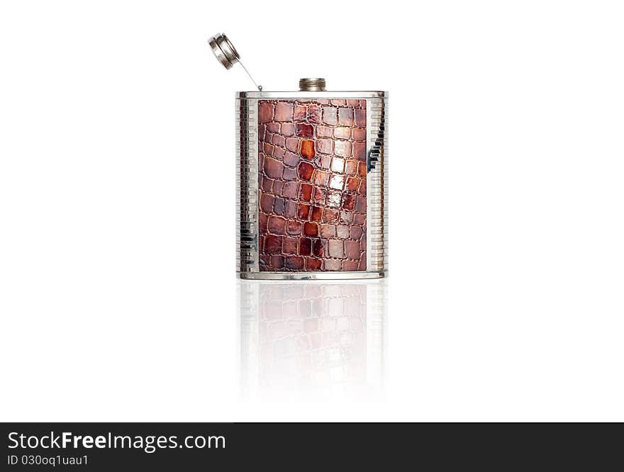 Steel flask with snake skin