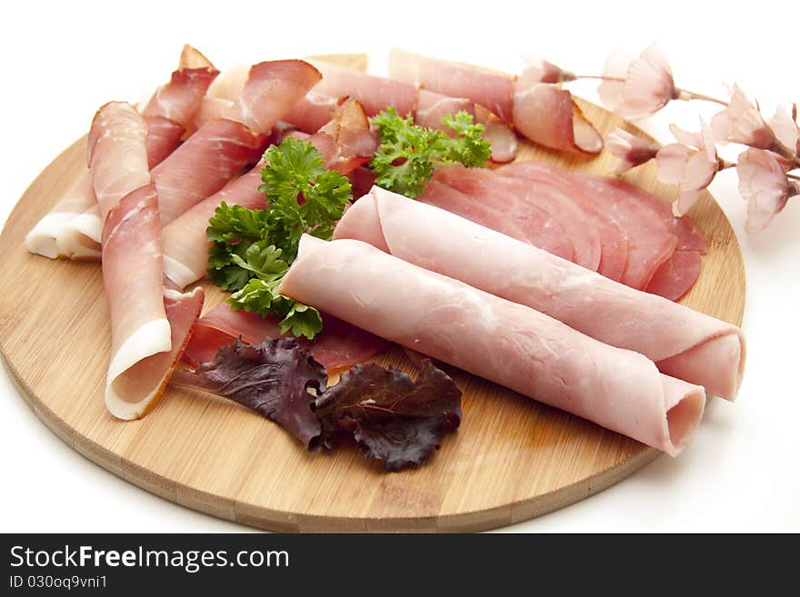 Different ham with parsley