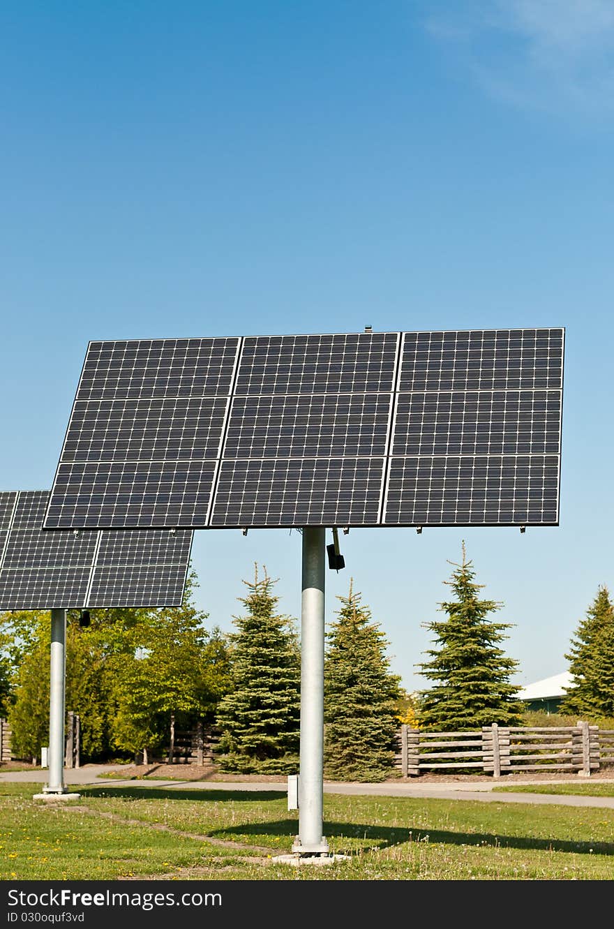 Solar Panels in a Public Park - Alternative Energy