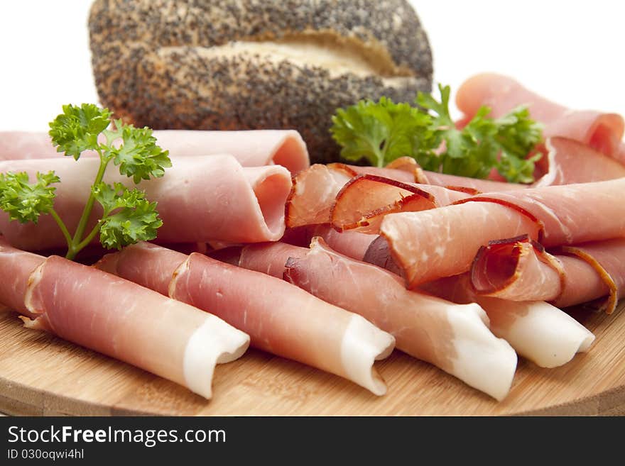 Different Ham With Rolls