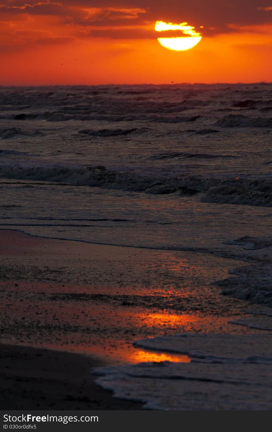 Sunrise On Sea Beach