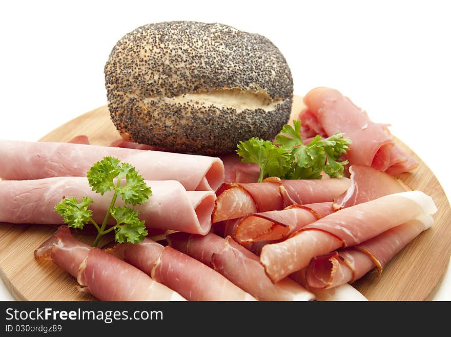 Different Ham With Rolls