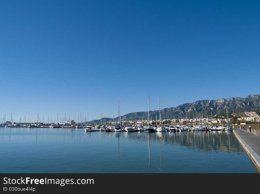 Marina in Blanes, Spain, boats. Marina in Blanes, Spain, boats