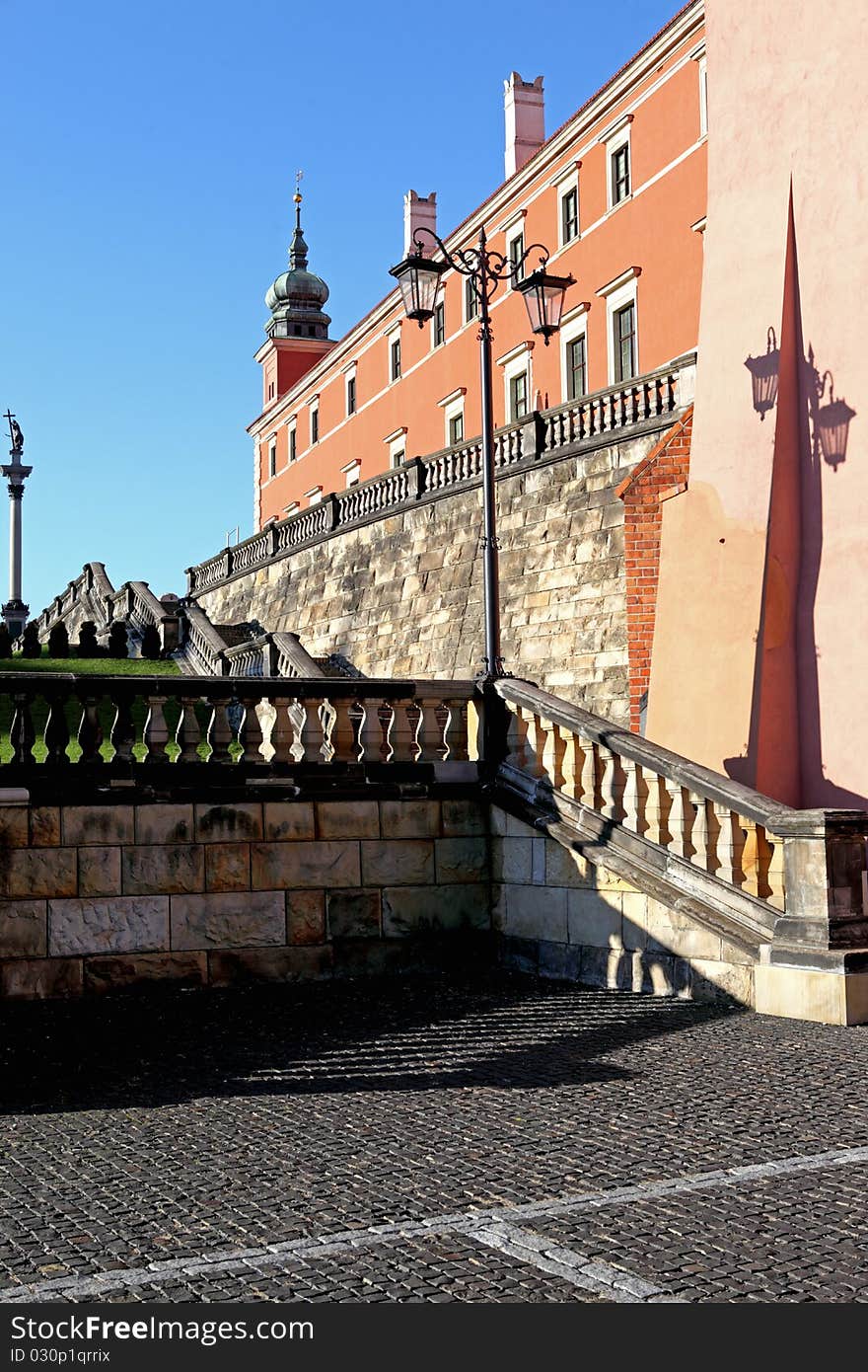 A castle of warsaw in the sunny day. A castle of warsaw in the sunny day