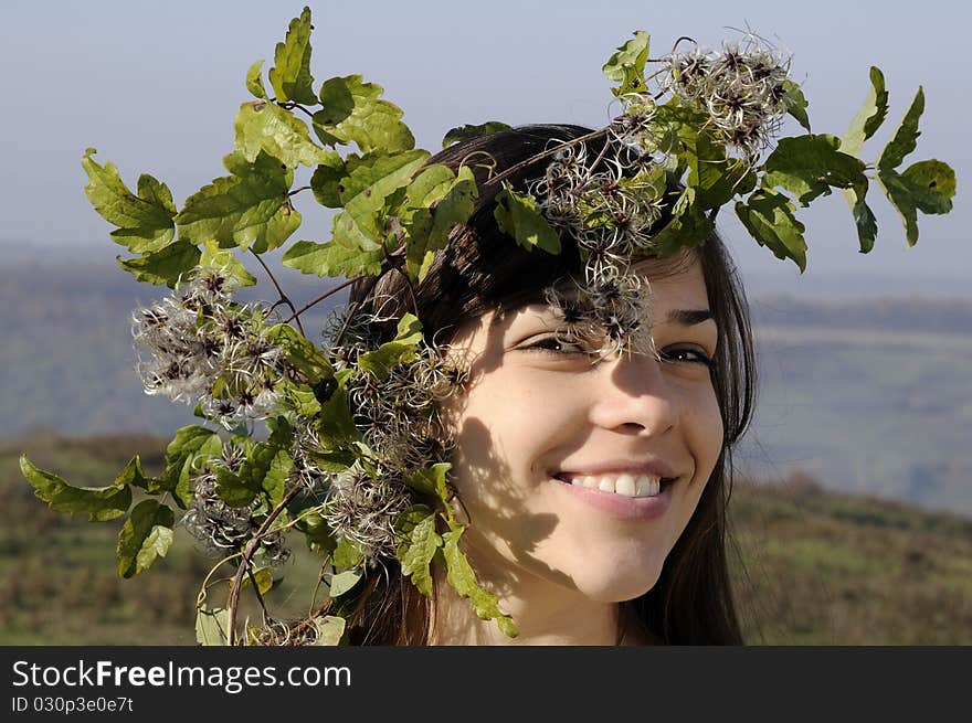 Beautiful woman posing in nature. Beautiful woman posing in nature