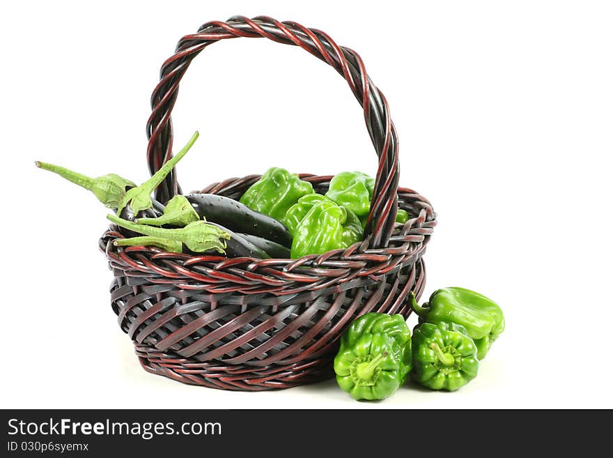 Green peppers and eggplant