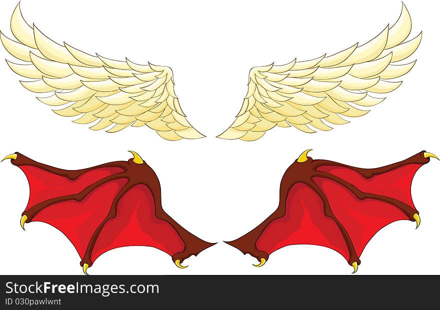 Wings of an angel and a demon