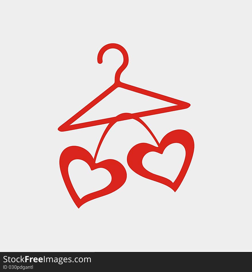 Hanger with hearts