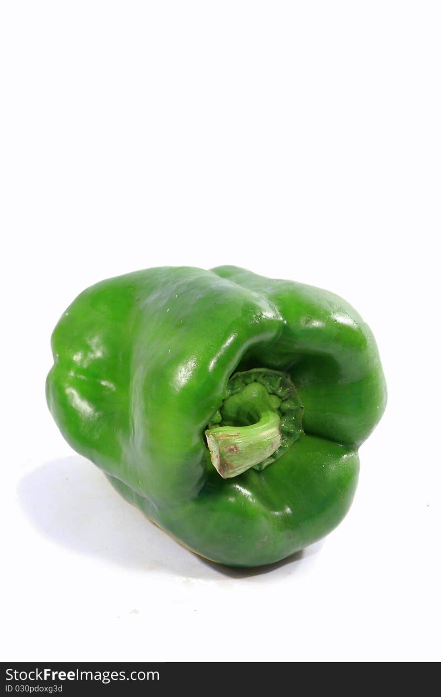 Green Pepper on white background