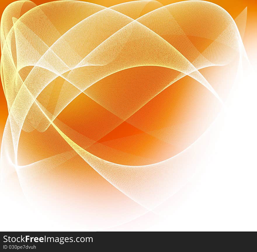 Soft silk waves on orange yellow background. Soft silk waves on orange yellow background