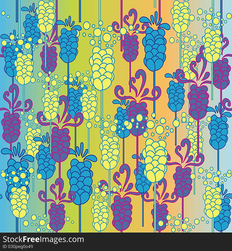 Cartoon illustration with flower. Seamless pattern. Cartoon illustration with flower. Seamless pattern