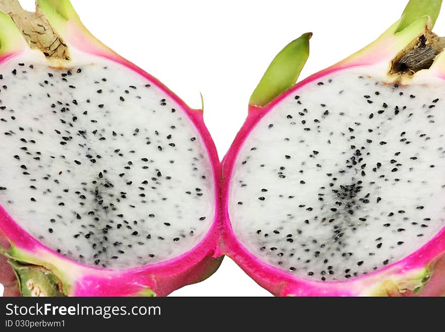 Half Dragon Fruit on white