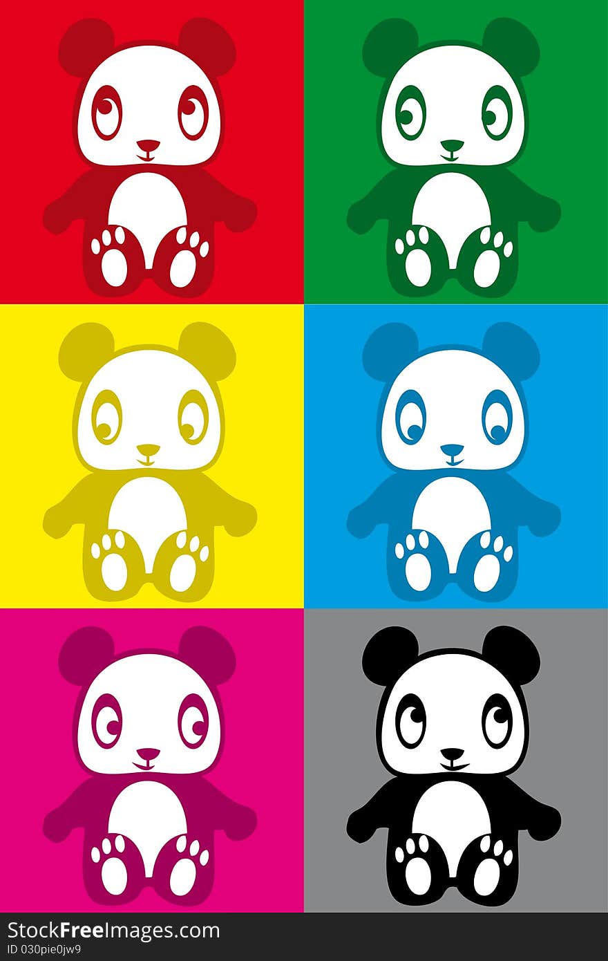 Tileable vector illustration of pandas in eps 8 format. Tileable vector illustration of pandas in eps 8 format