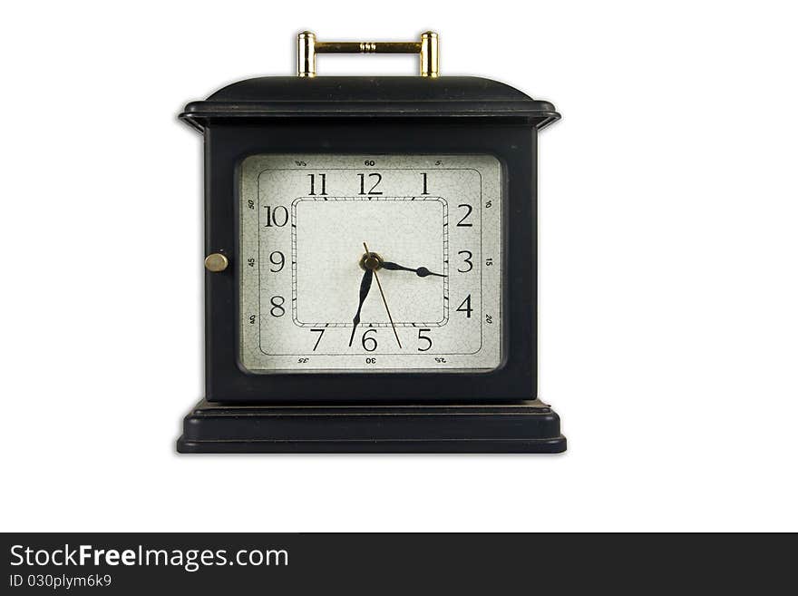 Old style clock isolate on white background