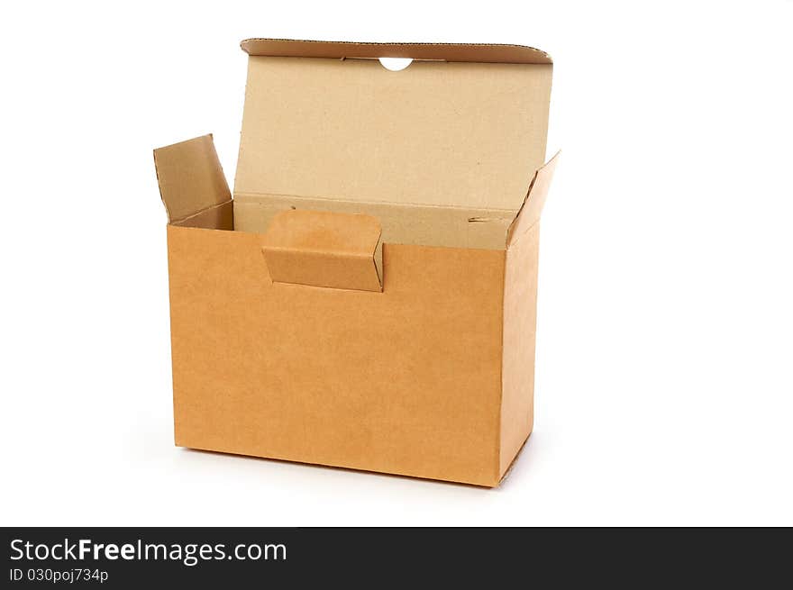 Blank open cardboard box on isolated. Blank open cardboard box on isolated