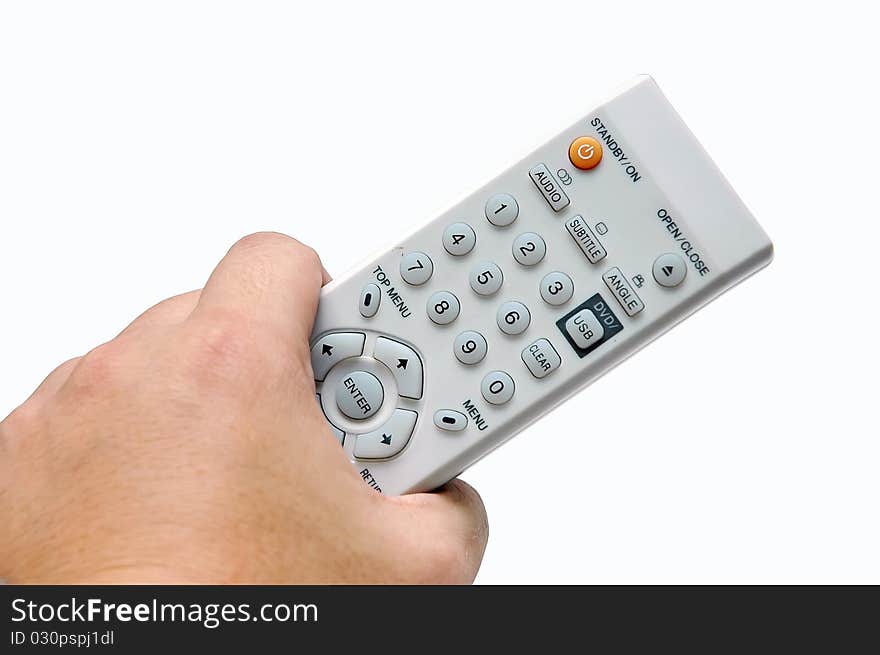 Tv remote control on a white backgroun. Tv remote control on a white backgroun