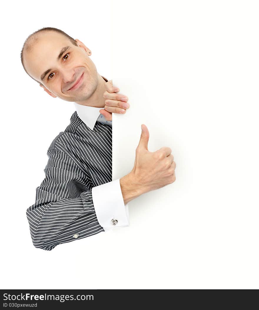 Businessman With Blank Board