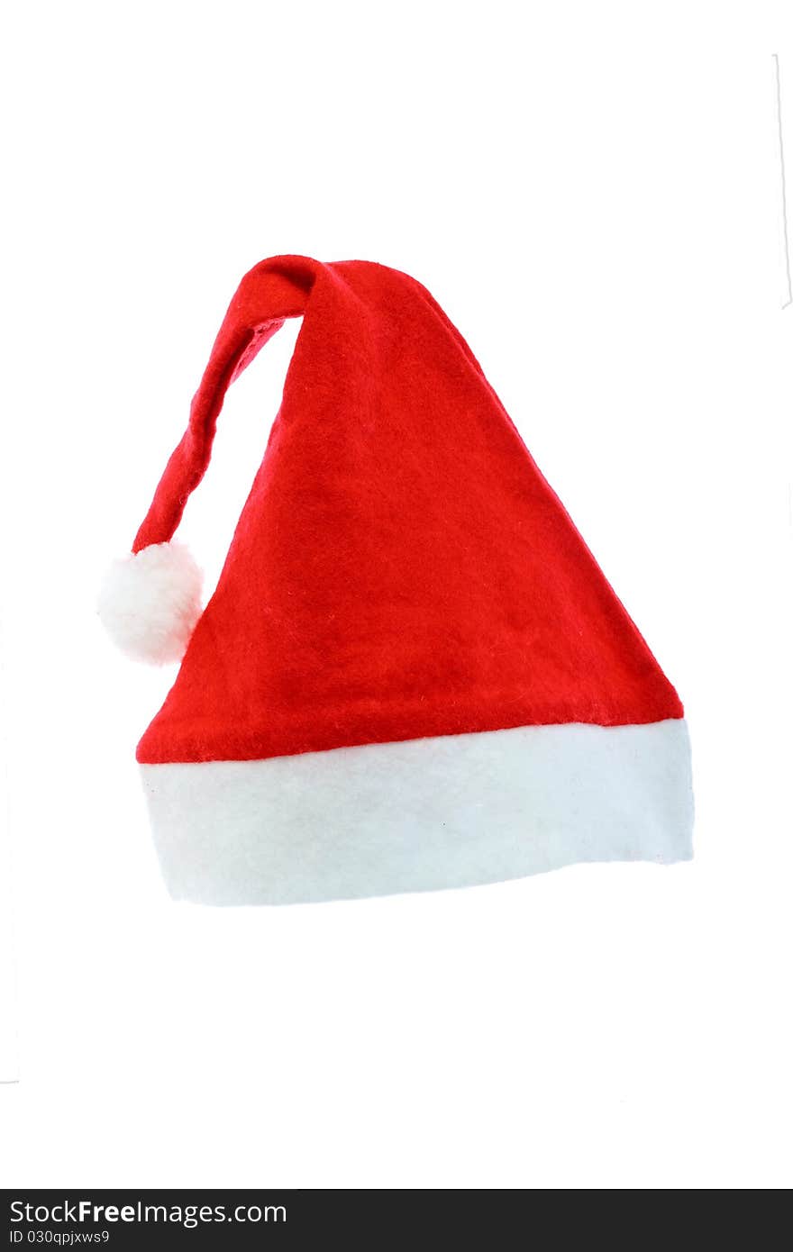 Santa claus red hat on white background