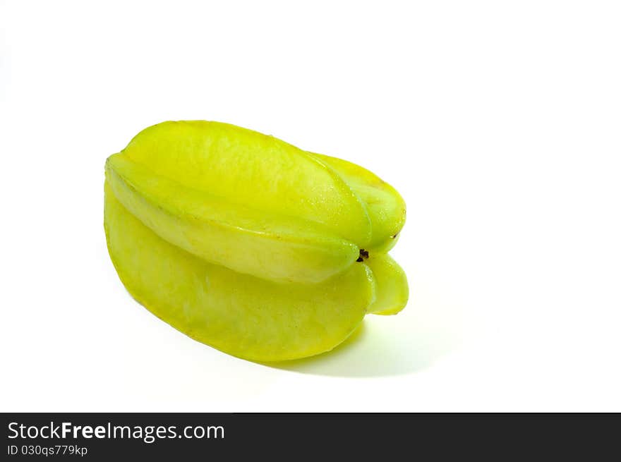 Carambola or Star Fruit is a yellow-green fruit that is shaped like a star. Star fruit have a distinctive star shape, yellow/green skin and clean, crisp texture.  Some varieties are sweet and slightly tart. Use sliced in fruit salad or platters.  Their distinctive shape makes a beautiful garnish.