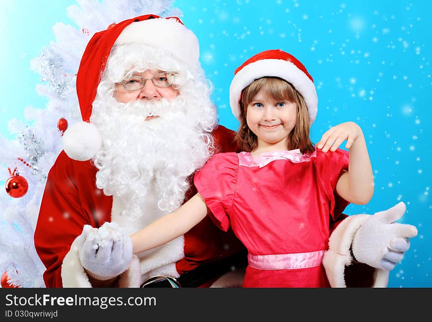 Girl and santa