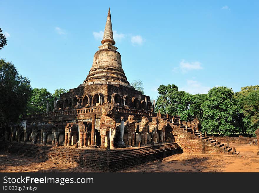 Old temple in Srisatchanalai historical park, Sukhothai, Thailand