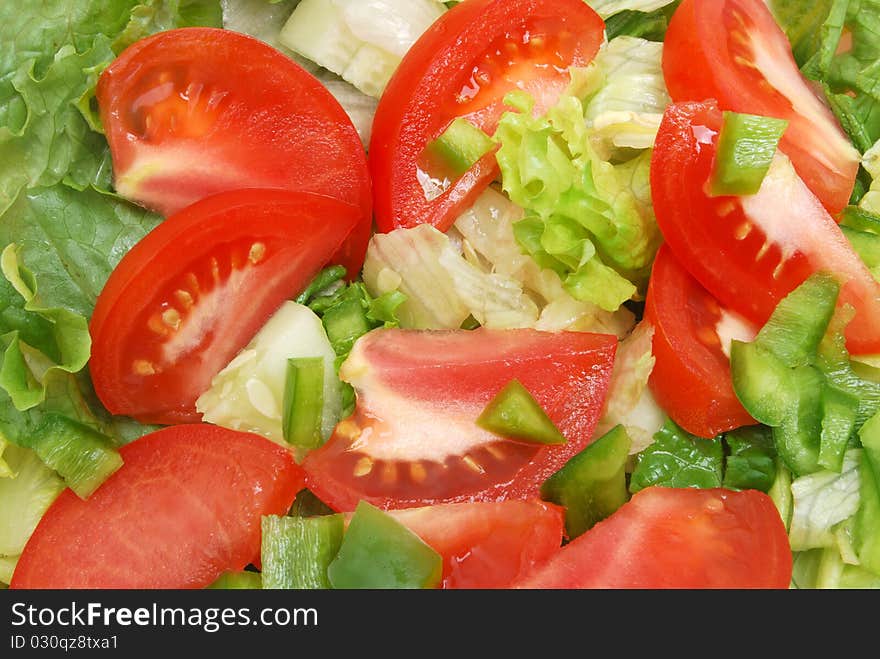 Close of fresh salad with vegatables. Close of fresh salad with vegatables