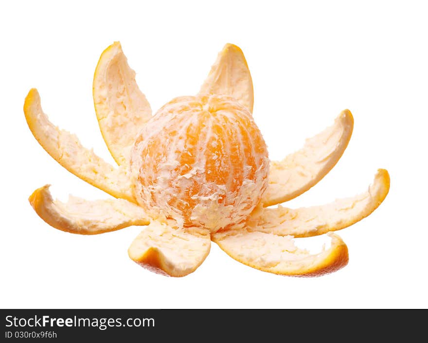 Ripe orange isolated on white background