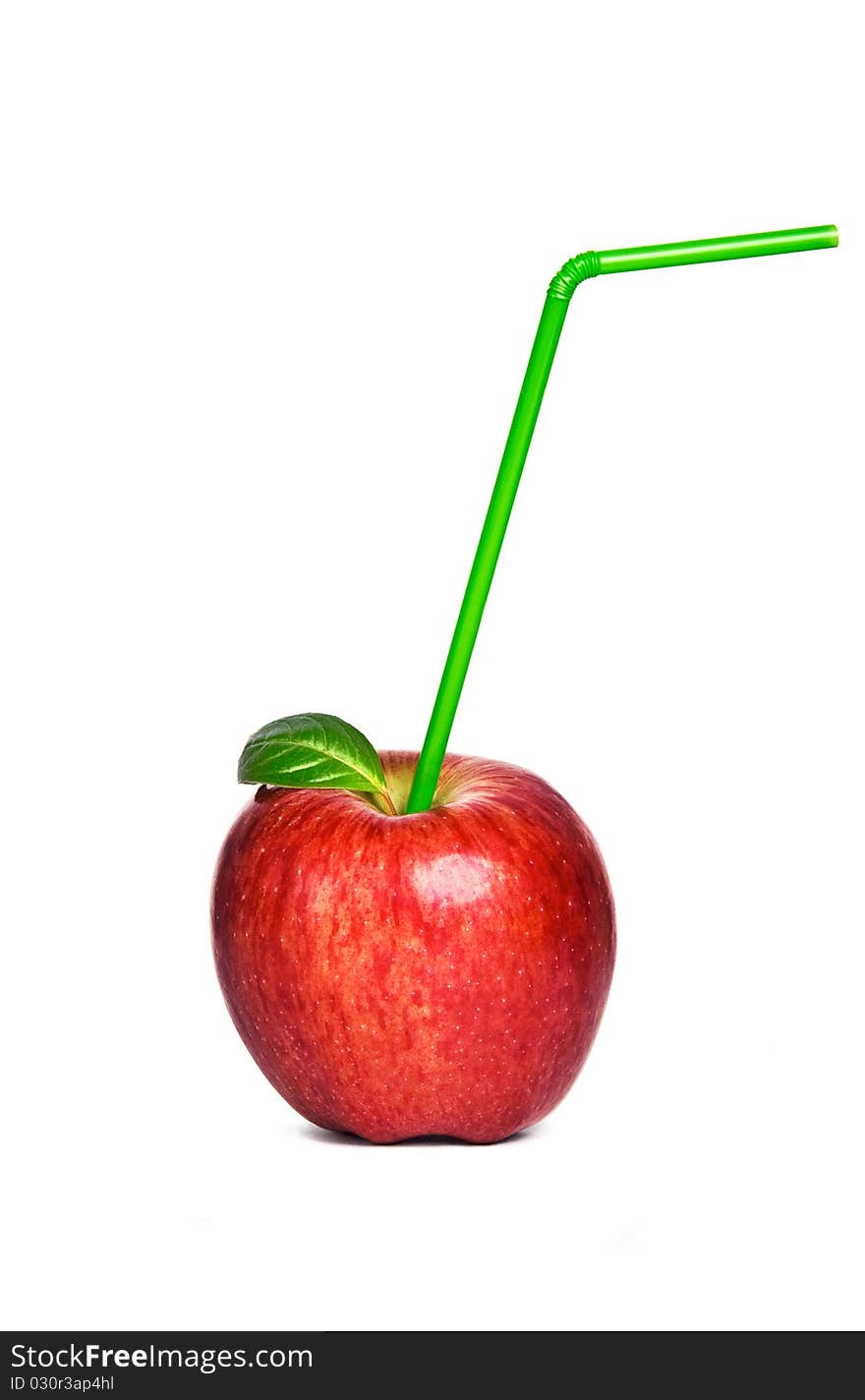 Red apple on the white