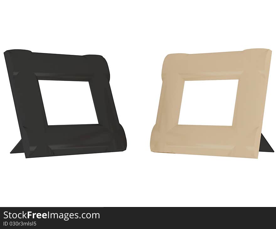 Two contrast frames isolated on the white