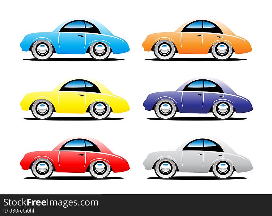 Cars of different colors set